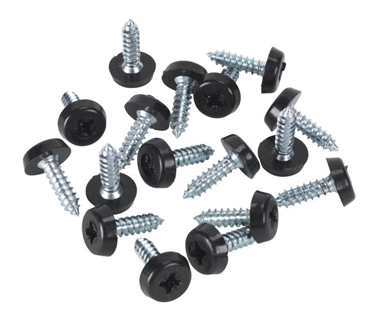 Sealey Numberplate Screw Plastic Enclosed Head 4.8 x 18mm Black Pack of 50 PTNP3