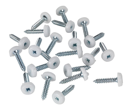 Sealey Numberplate Screw Plastic Enclosed Head 4.8 x 24mm White Pack of 50 PTNP5