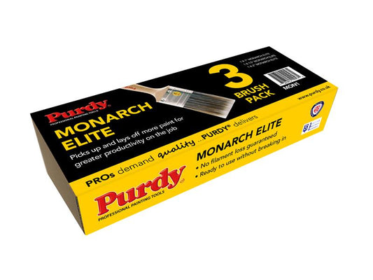 Purdy Monarch Elite Paint Brush Set 3 Piece Lays Off More Paint PURMON1