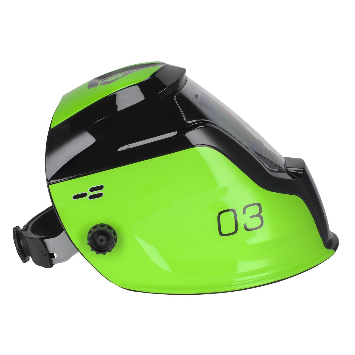 Sealey Auto Darkening Welding Helmet - Shade 9-13 - Green PWH3