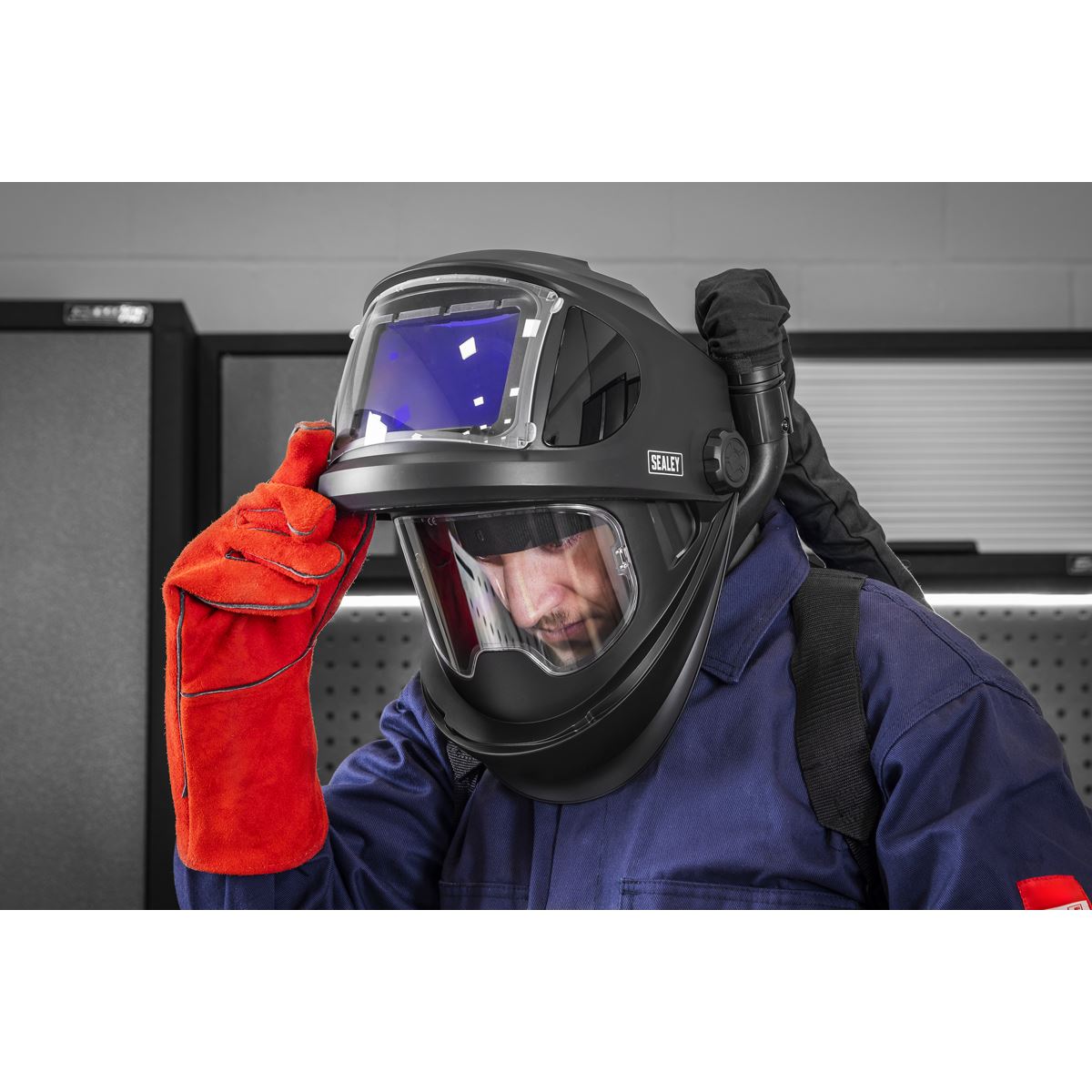 Sealey Auto Darkening Welding Helmet With Air Purifying Respirator PAPR PWH618