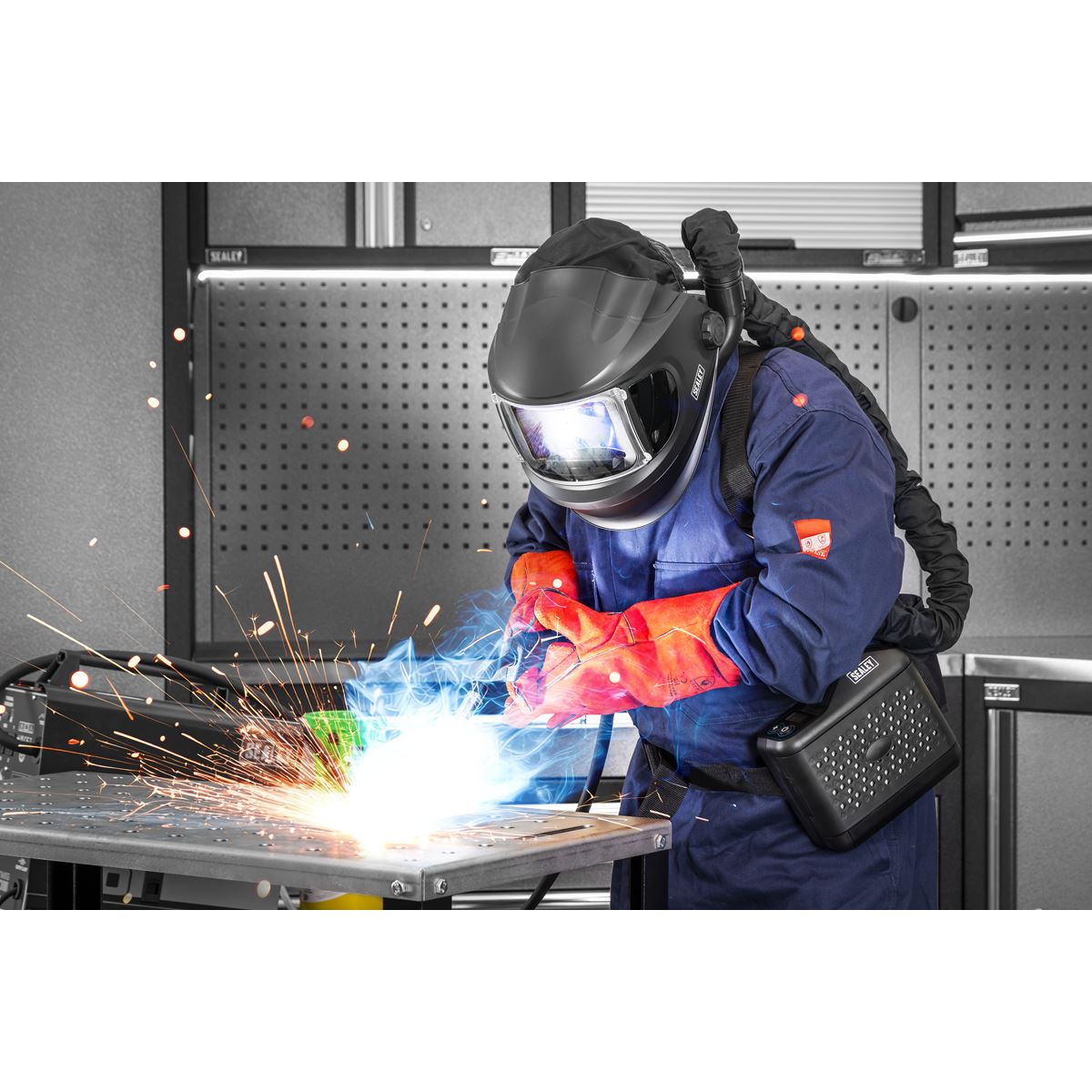 Sealey Auto Darkening Welding Helmet With Air Purifying Respirator PAPR PWH618