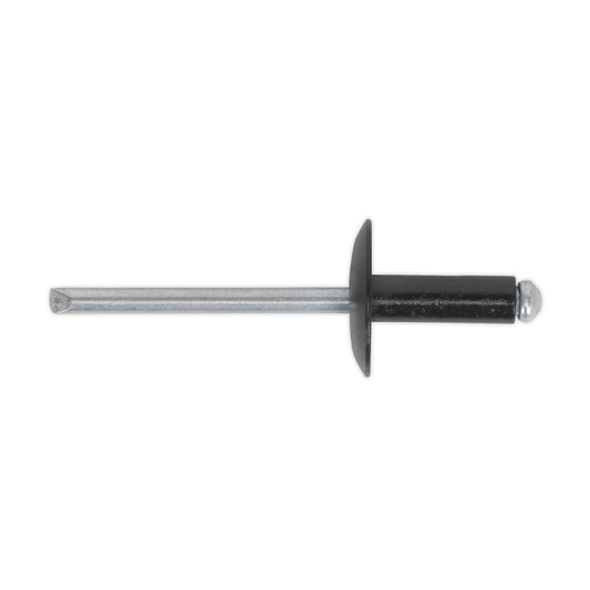 Sealey Aluminium Rivet Black Large Flange 4.8 x 18mm Pack of 200 RAB4818L
