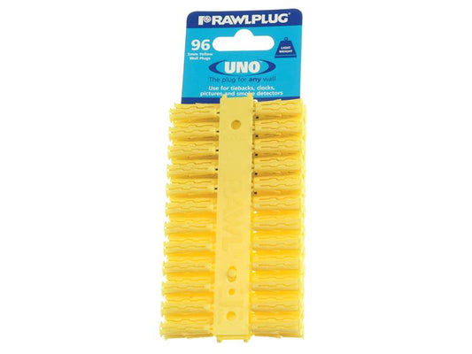 Rawlplug Yellow UNO® Plugs 5 x 24mm (Card 96) RAW68500