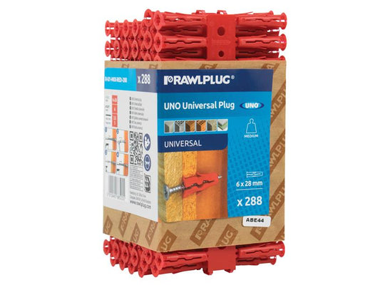 Rawlplug Red UNO® Plugs 6 x 28mm (Pack 288) RAW68525