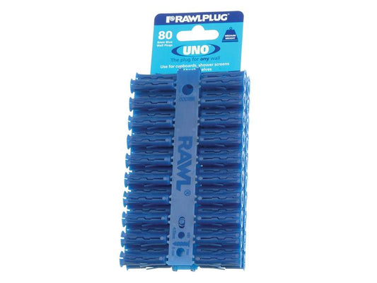 Rawlplug Blue UNO® Plugs 8 x 32mm (Card 80) RAW68595