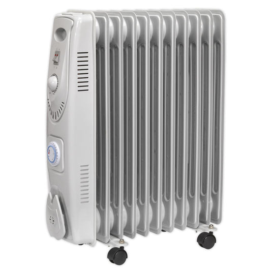 Sealey Oil Filled Radiator 2500W/230V 11-Element with Timer RD2500T