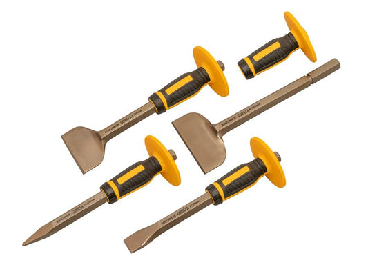 Roughneck Bolster & Chisel Set with Non-Slip Guards, 4 Piece ROU31934