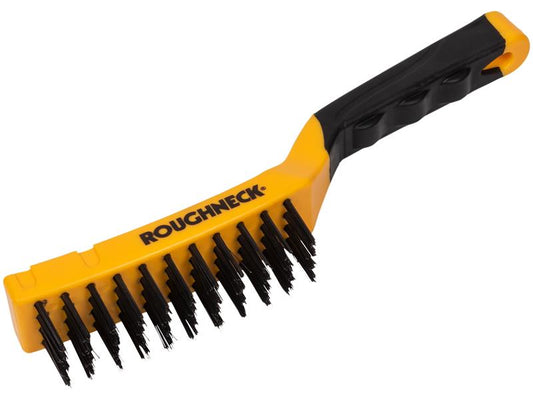 Roughneck Carbon Steel Wire Brush Soft Grip 300mm (12in) - 4 Row ROU52040