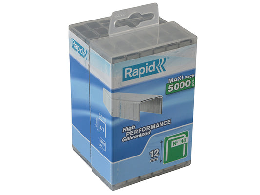 Rapid 140/12 12mm Galvanised Staples (Poly Pack 5000) RPD14012PP
