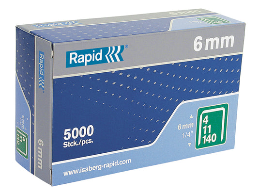 Rapid 140/6 6mm Galvanised Staples (Box 5000) RPD1406B5