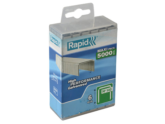 Rapid 140/6 6mm Galvanised Staples (Poly Pack 5000) RPD1406PP