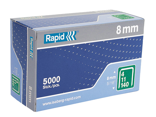 Rapid 140/8 8mm Galvanised Staples (Box 5000) RPD1408B5