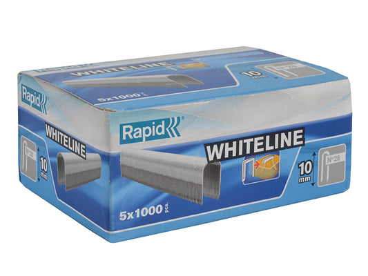 Rapid 28/10 10mm DP x 5m White Staples (Box 1000 x 5) RPD2810W
