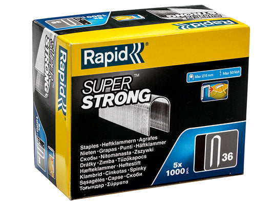 Rapid 36/14 14mm DP x 5m Galvanised Staples (Box 1000 x 5) RPD3614G