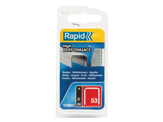 Rapid 53/6B 6mm Galvanised Staples (Pack 1080) RPD40109502