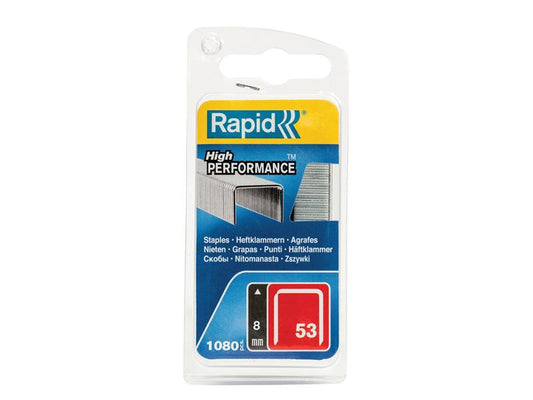 Rapid 53/8B 8mm Galvanised Staples (Pack 1080) RPD40109503