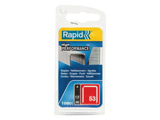 Rapid 53/12B 12mm Galvanised Staples (Pack 1080) RPD40109505