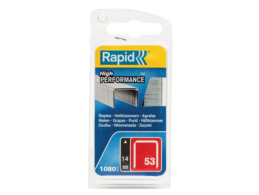 Rapid 53/14B 14mm Galvanised Staples (Pack 1080) RPD40109506