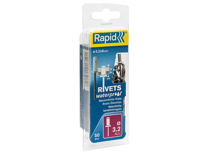 Rapid Waterproof Rivets 3.2 x 8mm Blister of 50 RPD5000399