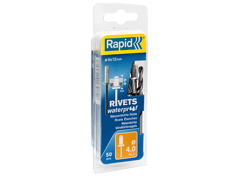Rapid Waterproof Rivets 4 x 12mm Blister of 50 RPD5000400