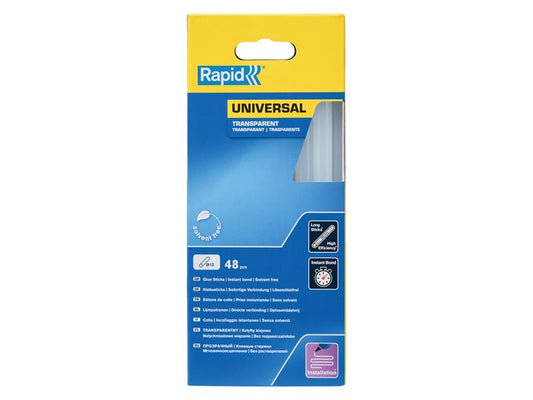 Rapid Universal Glue Sticks, Transparent 12 x 190mm (Pack 48) RPD5001411