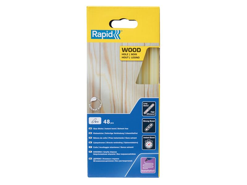 Rapid Wood Glue Sticks 12 x 190mm (Pack 48) RPD5001421