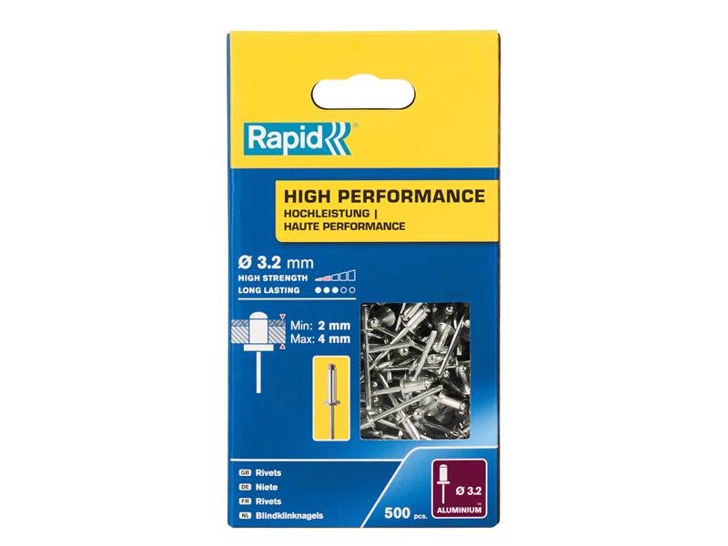 Rapid High Performance Rivets 3.2 x 8mm (Box 500) RPD5001431