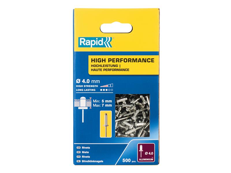 Rapid High Performance Rivets 4 x 10mm (Box 500) RPD5001433