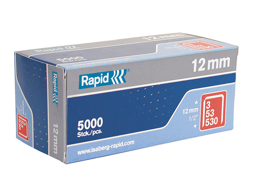 Rapid 53/12B 12mm Galvanised Staples (Box 5000) RPD5312B5000