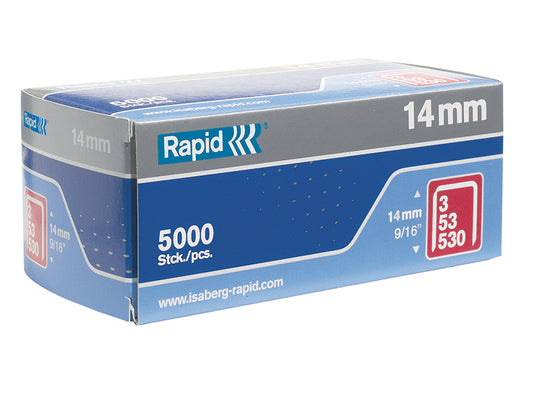 Rapid 53/14B 14mm Galvanised Staples (Box 5000) RPD5314B5000
