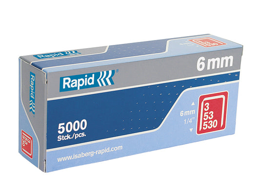 Rapid 53/6B 6mm Galvanised Staples (Box 5000) RPD536B5000