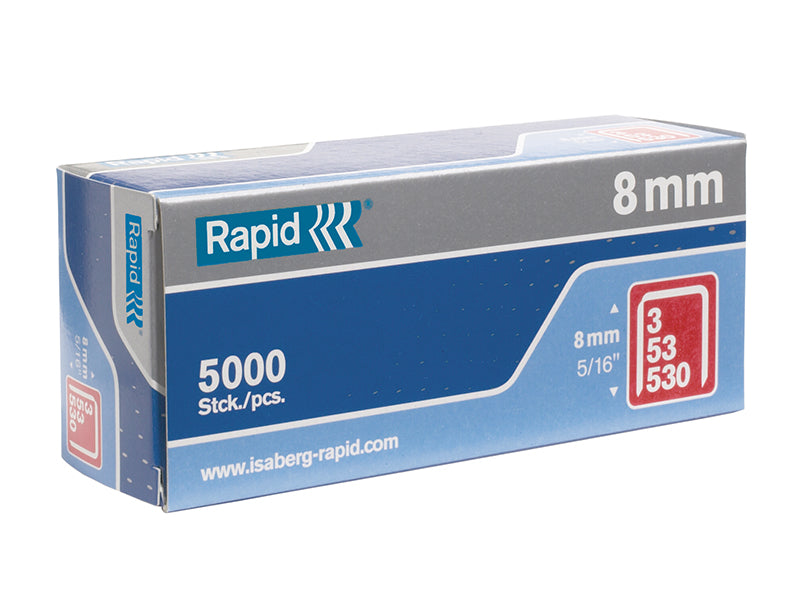 Rapid 53/8B 8mm Galvanised Staples (Box 5000) RPD538B5000