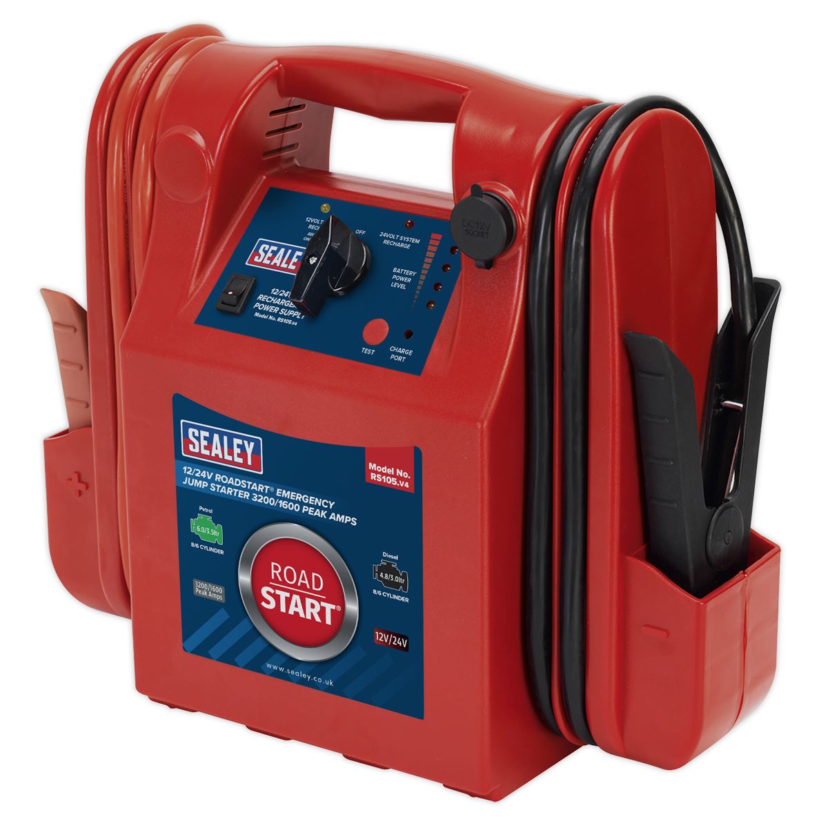 Sealey RoadStart&reg; Emergency Jump Starter 12/24V 3200/1600 Peak Amps RS105