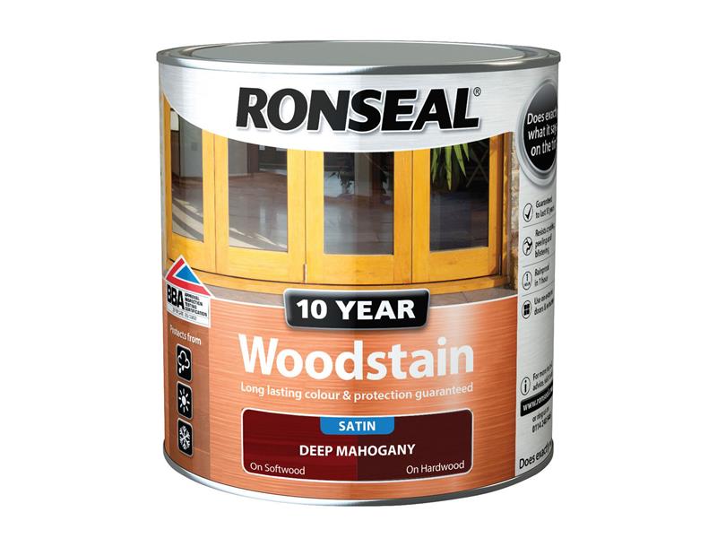 Ronseal 10 Year Woodstain Deep Mahogany 2.5 litre RSL10WSDM25L
