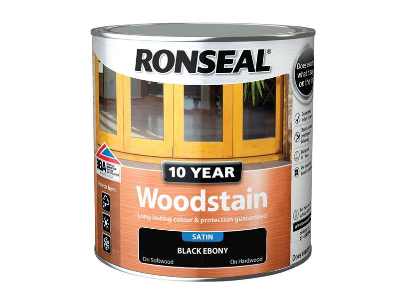 Ronseal 10 Year Woodstain Ebony 2.5 litre RSL10WSEB25L