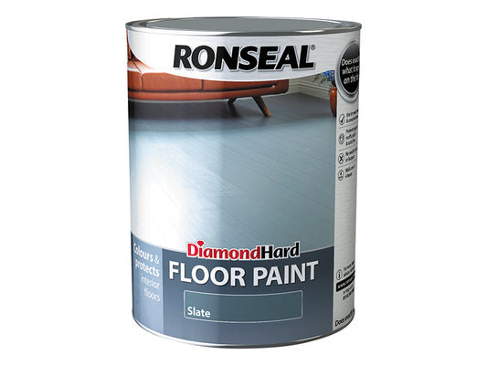 Ronseal Diamond Hard Floor Paint Satin Slate 5 litre RSLDHFPSL5L