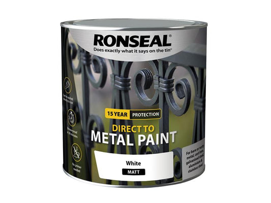 Ronseal Direct to Metal Paint White Matt 2.5 litre RSLDTMWM25L