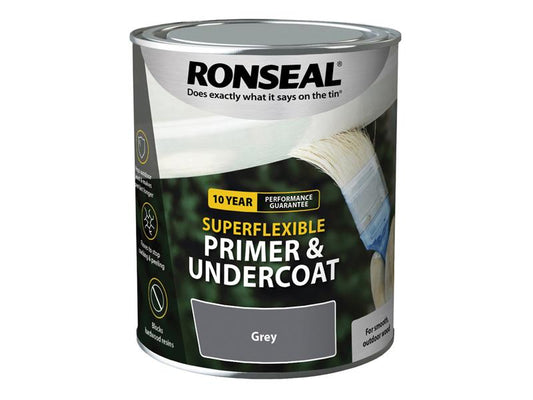 Ronseal Superflexible Primer & Undercoat Grey 750ml RSLEWPGRY750