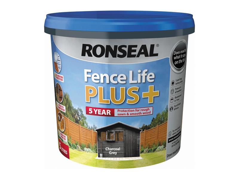 Ronseal Fence Life Plus+ Charcoal Grey 5 litre RSLFLPPCG5L