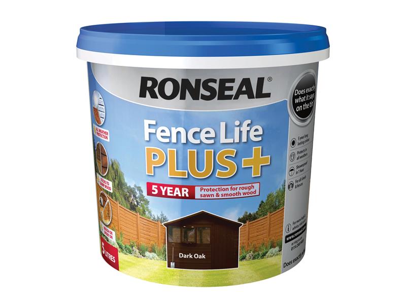 Ronseal Fence Life Plus+ Dark Oak 5 litre RSLFLPPDO5L