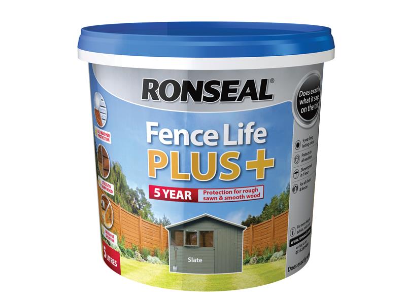 Ronseal Fence Life Plus+ Slate 5 litre RSLFLPPS5L