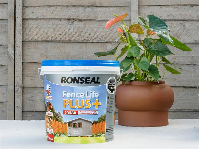 Ronseal Fence Life Plus+ Warm Stone 5 litre RSLFLPPWS5L