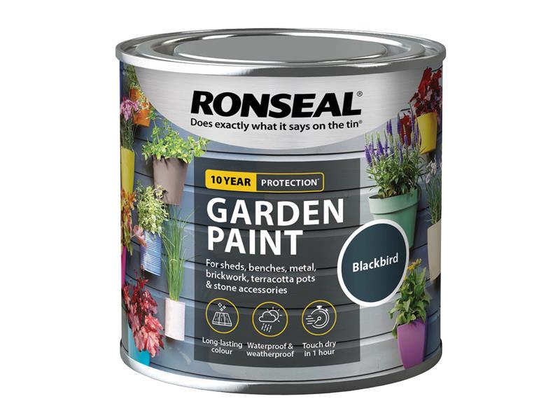 Ronseal Garden Paint Blackbird 250ml RSLGPBLKB250