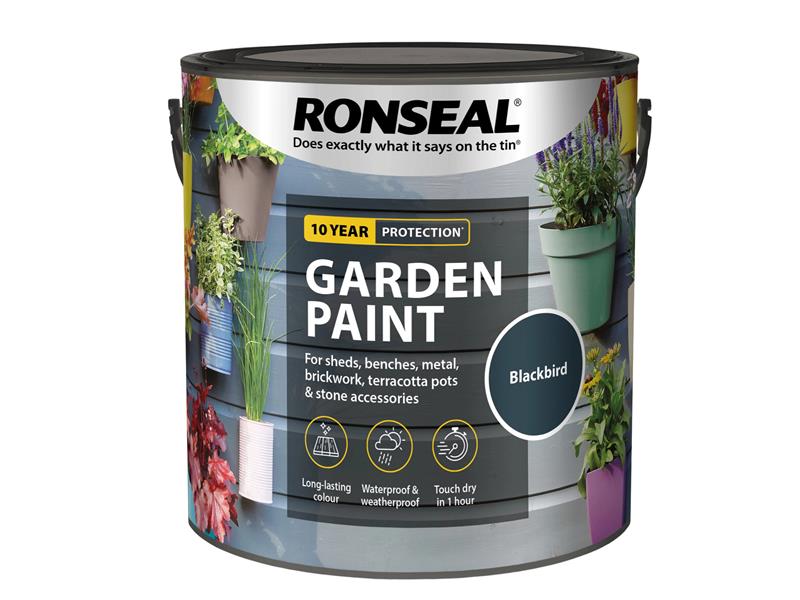 Ronseal Garden Paint Blackbird 2.5 litre RSLGPBLKB25L