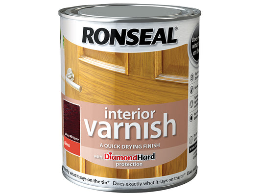 Ronseal Interior Varnish Quick Dry Gloss Deep Mahogany 250ml RSLINGDM250