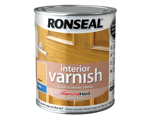 Ronseal Interior Varnish Quick Dry Satin Beech 750ml RSLIVSBE750