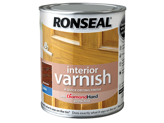 Ronseal Interior Varnish Quick Dry Satin Dark Oak 250ml RSLIVSDO250