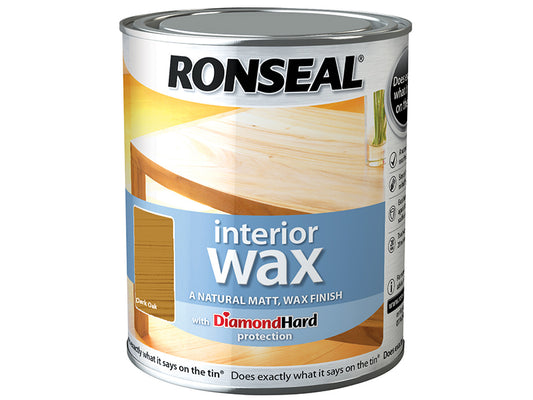 Ronseal Interior Wax Dark Oak 750ml RSLIWDO750