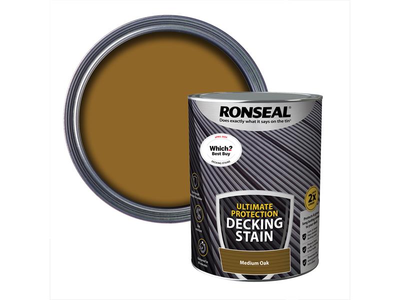 Ronseal Ultimate Protection Decking Stain Medium Oak 5 litre RSLNUDSMO5L